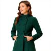 Cappotto Donna Allegra K Doppio Petto Colletto Verde