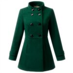 Cappotto Donna Allegra K Doppio Petto Colletto Verde