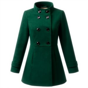Cappotto Donna Allegra K Doppio Petto Colletto Verde