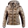 Giacca da sci Bogner donna beige cappuccio rimovibile