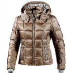 Giacca da sci Bogner donna beige cappuccio rimovibile