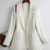 Blazer Donna Cdkoke Elegante Un Bottone Ufficio Colore-2
