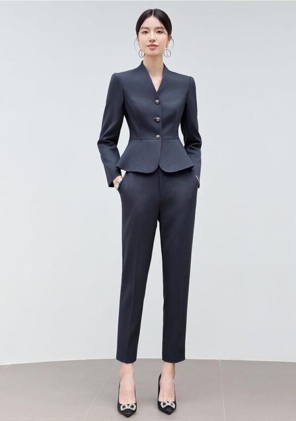 Tailleur Donna Cdkoke Pantalone Giacca Business Blu Navy-3
