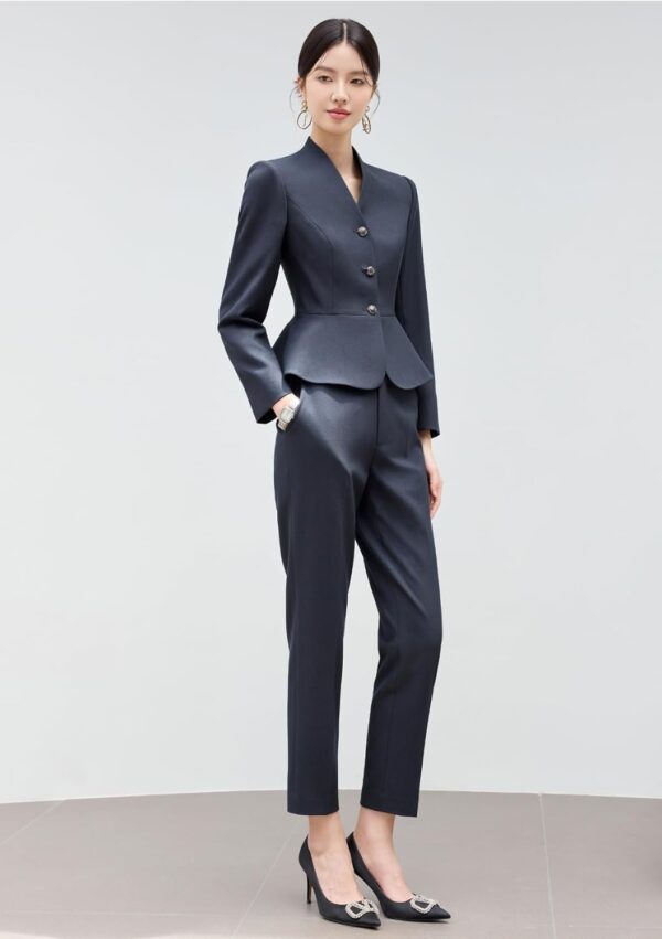 Tailleur Donna Cdkoke Pantalone Giacca Business Blu Navy-4