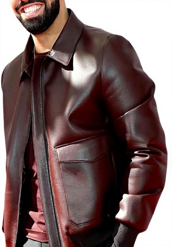 Giacca bomber pelle uomo AKSAH FASHION Marrone design