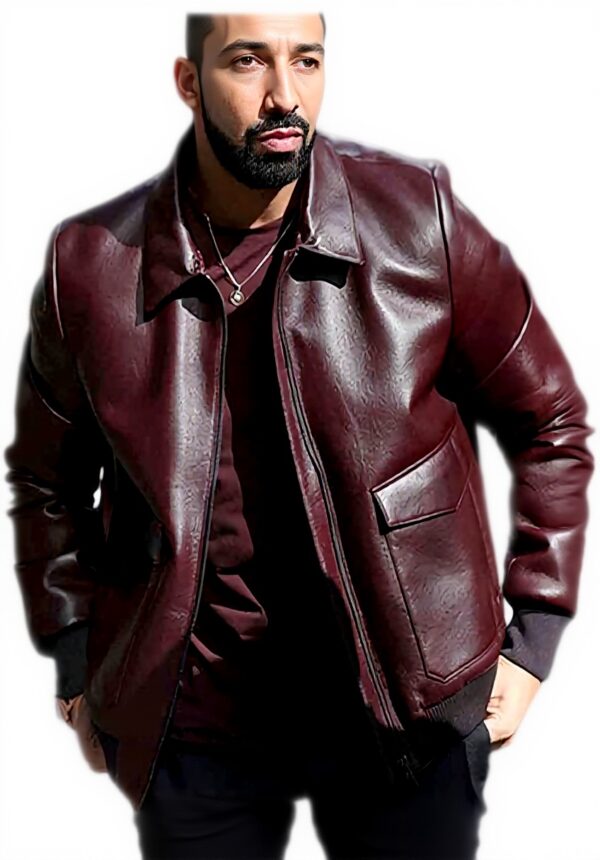 Giacca bomber pelle uomo AKSAH FASHION Marrone design