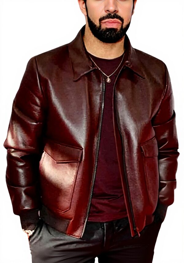 Giacca bomber pelle uomo AKSAH FASHION Marrone design