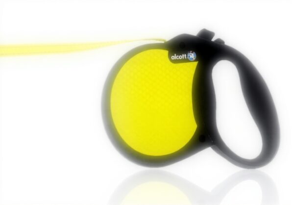 Alcott guinzaglio retrattile riflettente per cani medio nero