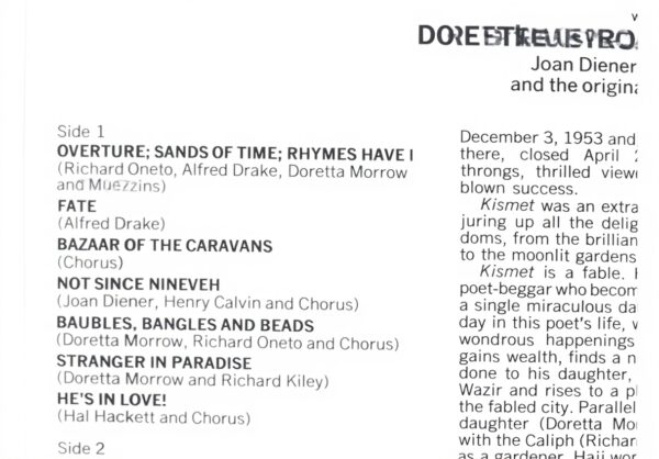 Kismet Alfred Drake Broadway Cast CD Musica Classica