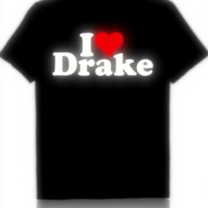 Amo Heart Drake Maglietta Uomo Stile Testo Bianco Leggera