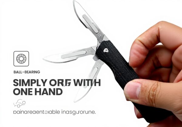 BEEK Coltello Pieghevole Bisturi EDC G10 Nero Grande