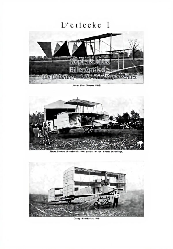 Fotografia Biller Antik Triidecker Boker Henri Farman Goupy