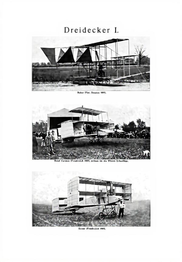 Passepartout Biller Antik Triidecker Boker Henri Farman