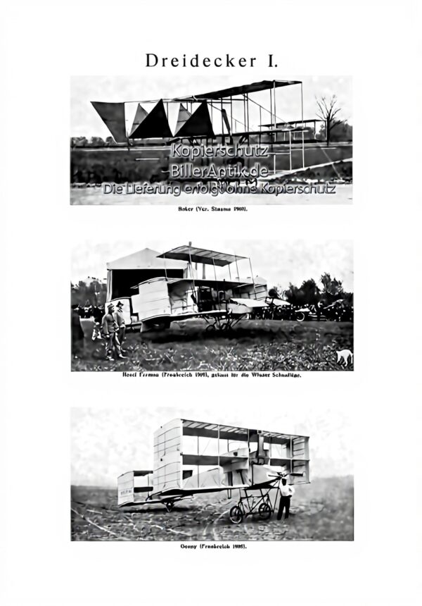 Fotografia darte Biller Antik Triidecker Boker Henri Farman