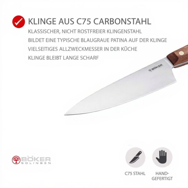 Coltello da Chef Boker piccolo acciaio manico legno