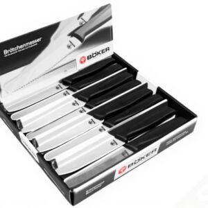 Coltello da pane Böker nero acciaio ondulato 72 pezzi