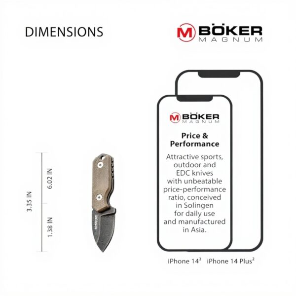 Coltello Boker Magnum Bom02636 Lama Fissa Nero Outdoor