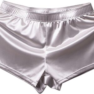 Boxer Uomo Rasa Setoso Spacco Laterale Biancheria Intima-0