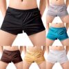 Boxer Uomo Rasa Setoso Spacco Laterale Biancheria Intima-5