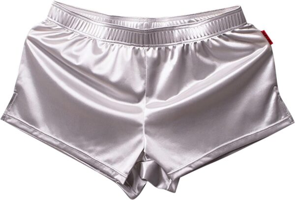 Boxer Uomo Rasa Setoso Spacco Laterale Biancheria Intima-0