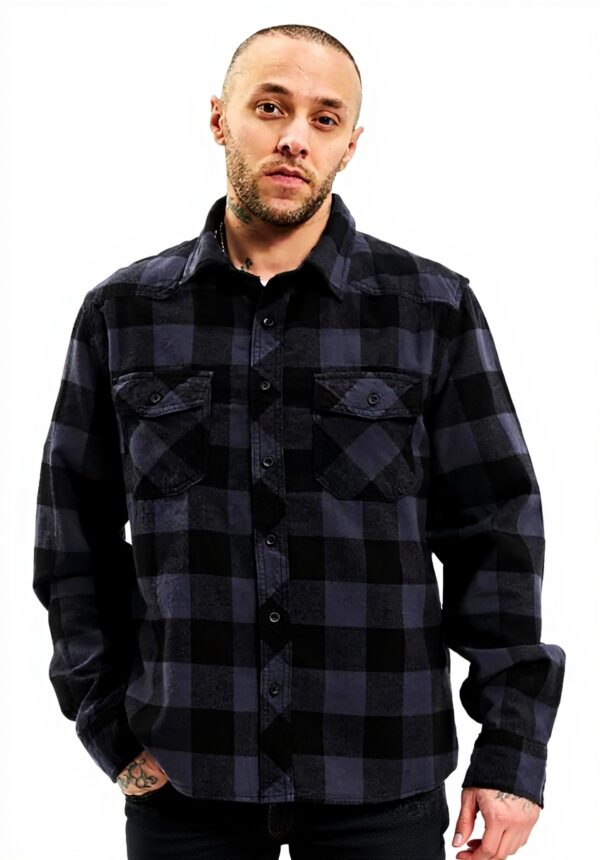 Brandit Camicia Checkshirt Uomo Flanella Collo Button Down