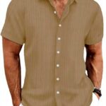 Camicia uomo righe maniche corte Generic cotone poliestere
