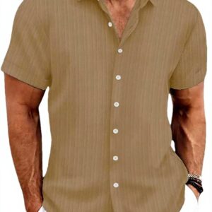 Camicia uomo righe maniche corte Generic cotone poliestere