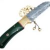 Coltello da caccia Perkin lama fissa acciaio Damasco verde