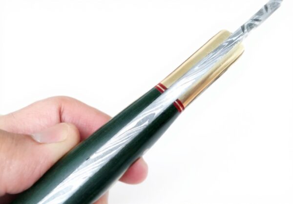 Coltello da caccia Perkin lama fissa acciaio Damasco verde