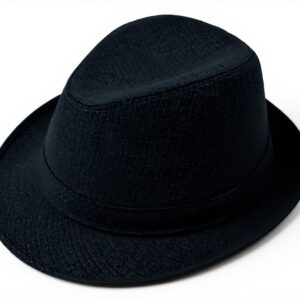 Fedora Dcvmvmn Uomo Donna Feltro Vintage Tesa Corta Blu