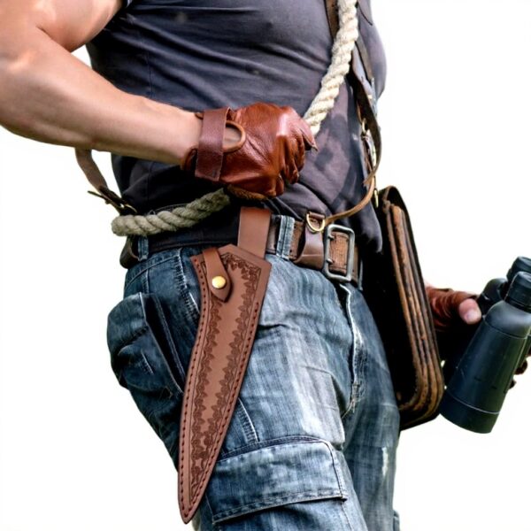 Fodero per Coltello Pelle DONGKER Design Retrò Cassetta