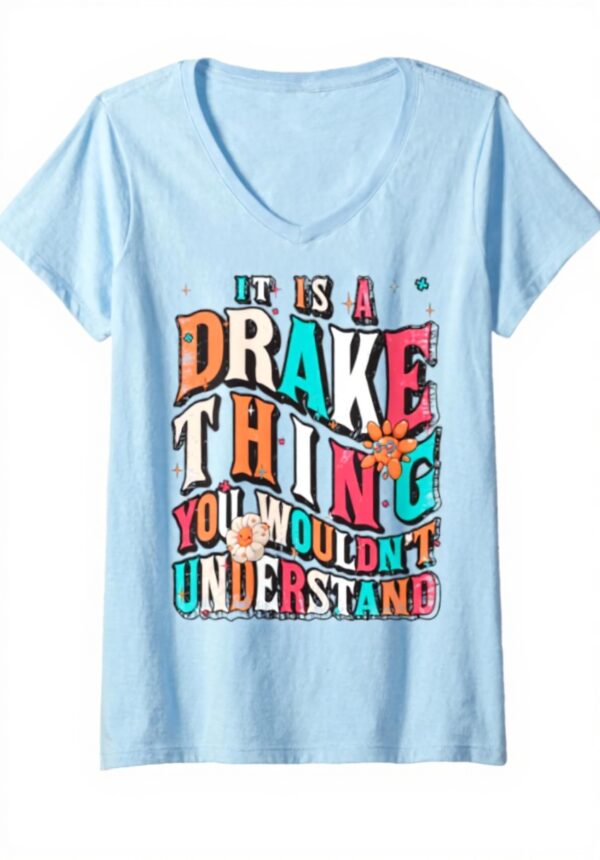 Maglietta Donna Drake Collo V Groovy Stile Retrò