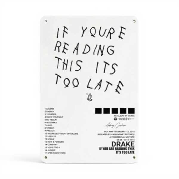 Drake Poster Targa Metallo Retrò Decorazione Parete Casa