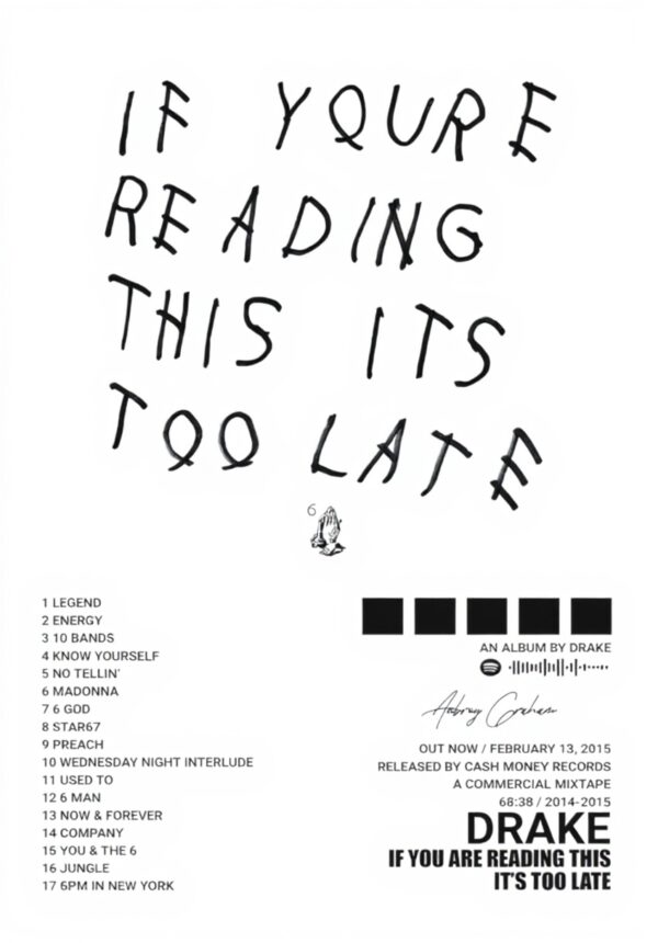 Drake Poster Targa Metallo Retrò Decorazione Parete Casa