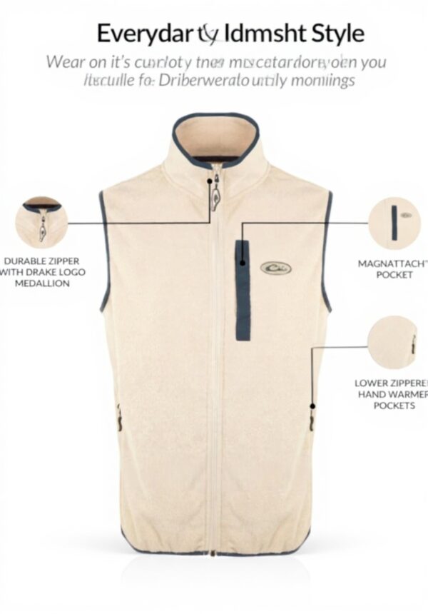 Gilet di pile uomo Drake Waterfowl leggero traspirante