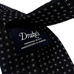 Cravatta DRAKES uomo seta blu bianco made in England