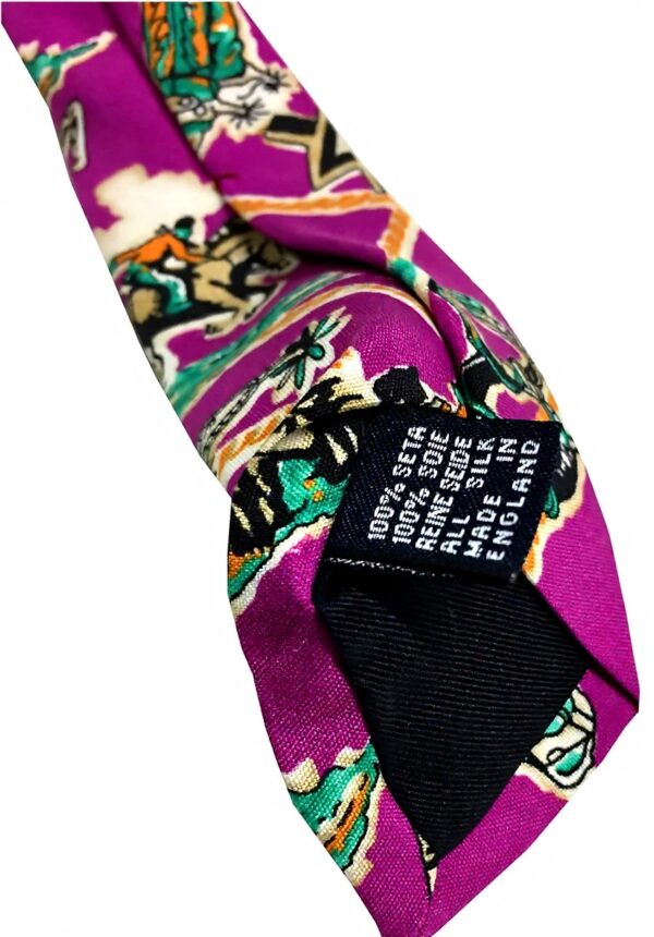 Cravatta DRAKES LONDON foderata fucsia fantasia Texas