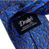 Cravatta Drakes London Hot Dog Azzurro Made in England Uomo