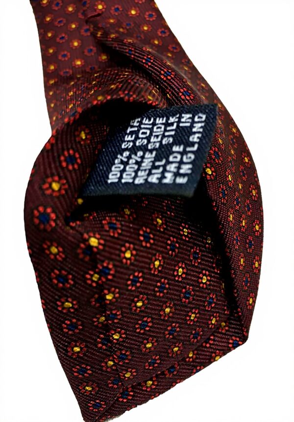Cravatta DRAKES LONDON Uomo Fiori Bordeaux Made in England