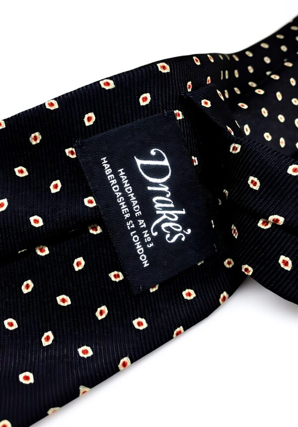 Cravatta DRAKES LONDON Uomo fantasia Gocce Blu Made in