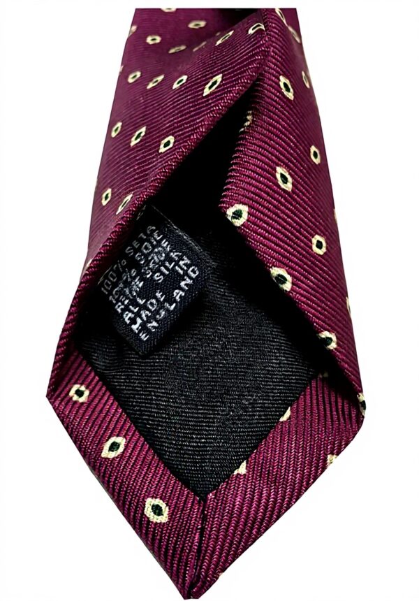 Cravatta Drakes London Uomo fantasia Gocce Prugna