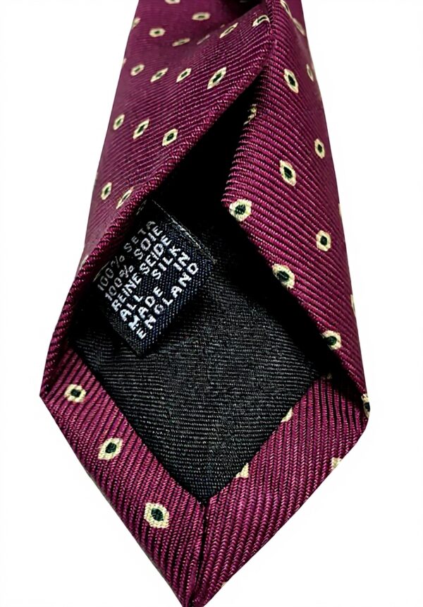 Cravatta Drakes London Uomo fantasia Gocce Prugna