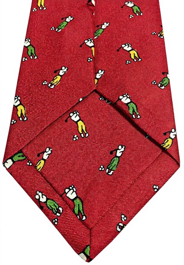 Cravatta Drakes London Uomo fantasia Golf Rosso Inghilterra
