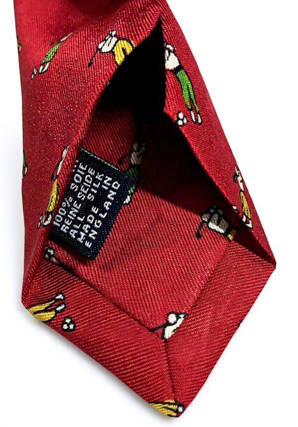 Cravatta Drakes London Uomo fantasia Golf Rosso Inghilterra