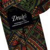 Cravatta Uomo DRAKES LONDON Seta Foderata Fantasia Verde