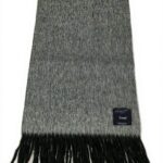 Drakes Sciarpa Uomo Grigio Antracite Lana Agnello Angora