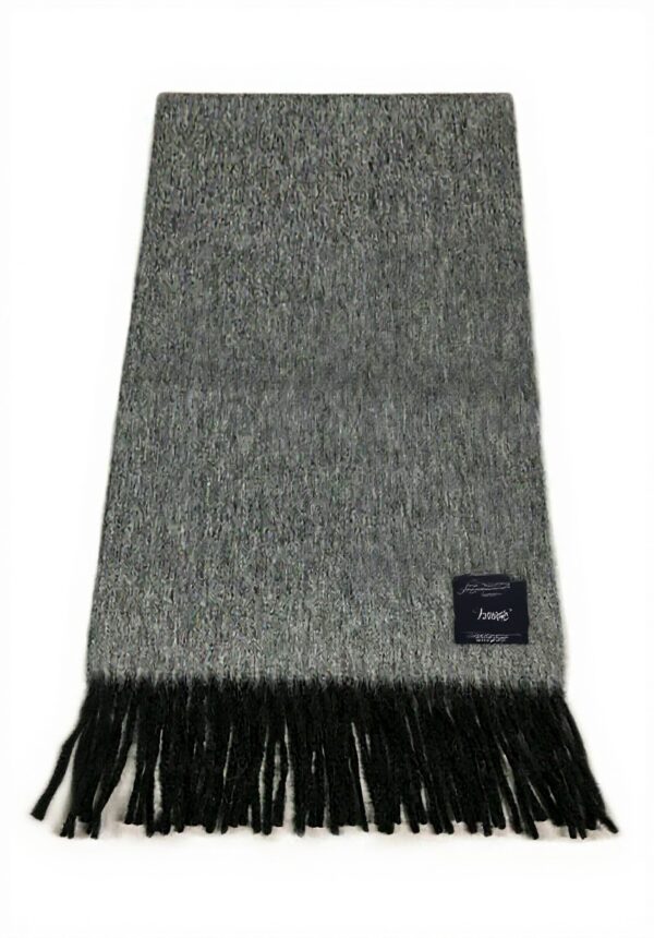 Drakes Sciarpa Uomo Grigio Antracite Lana Agnello Angora