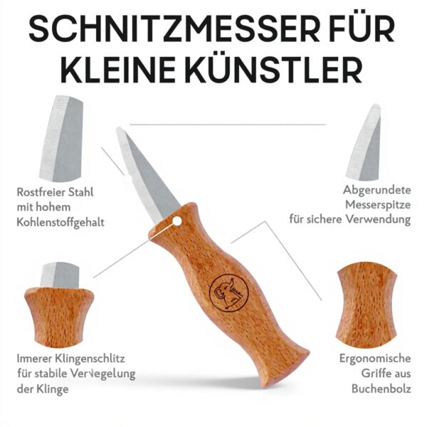 Coltello intaglio bambini Eli set sicurezza acciaio inox