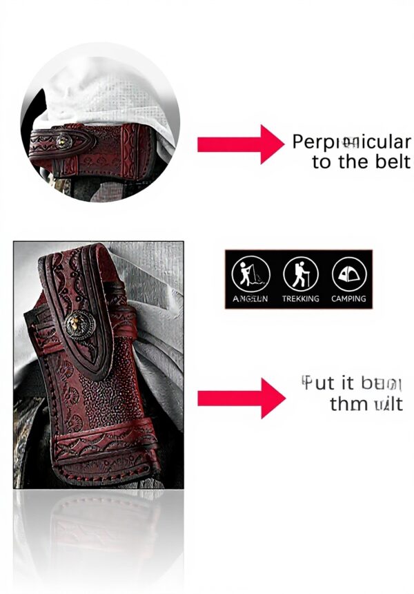 Fodero per coltello in pelle Jilskl design rilievo portatile