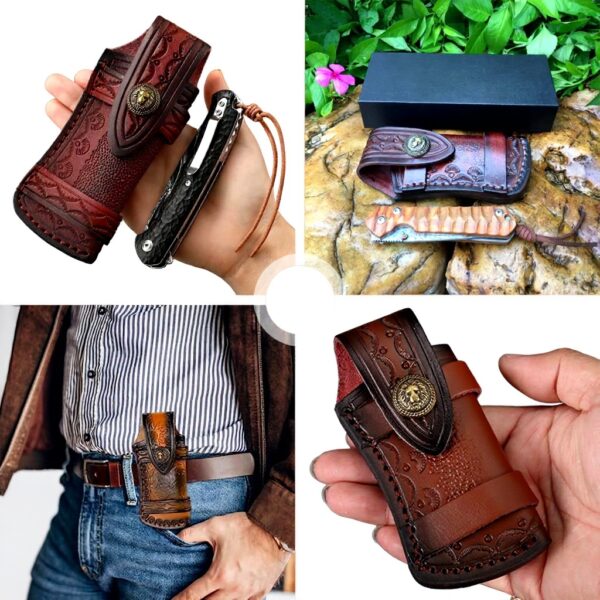 Fodero per coltello in pelle Jilskl design rilievo portatile